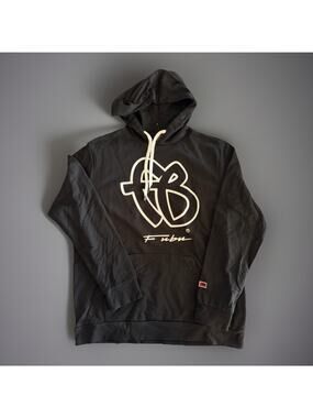 FUBU OG Logo Black Hoodie Sweater Pullover Sz Large NWOT HIP HOP Streetwear Rap